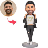 Custom Fashion Super Dad Bobbleheads With Engraved Text