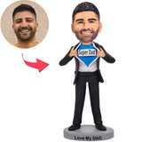 Custom Cool Super Dad Bobbleheads With Engraved Text
