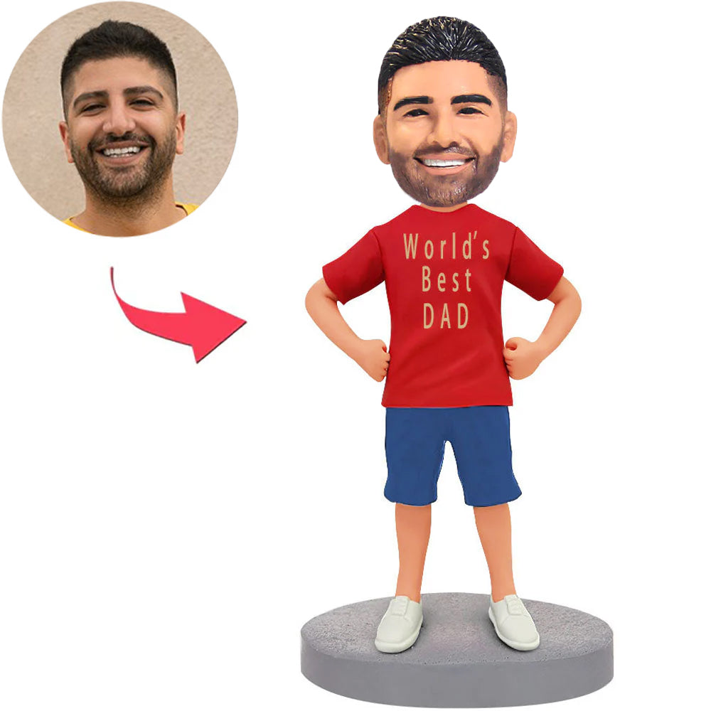 Custom World's Best Dad Super Dad Bobbleheads