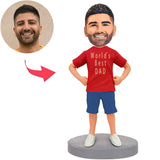 Custom World's Best Dad Super Dad Bobbleheads With Engraved Text