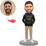 Custom Casual Fashion Super Dad Bobbleheads With Engraved Text
