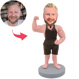 Strong Muscle Man Custom Bobbleheads Add Text
