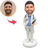 Male Doctor Holding A Notebook Custom Bobbleheads Add Text