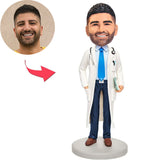 Male Doctor In White Coat Custom Bobbleheads Add Text