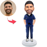 Blue Suit Doctor Custom Bobbleheads Add Text