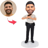 Policeman with A Gun Custom Bobbleheads Add Text