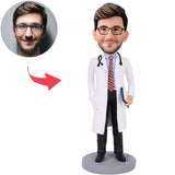 Doctor With Stethoscope Custom Bobbleheads With Engraved Text