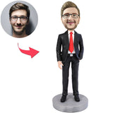 Male Executive In Red Tie Custom Bobbleheads