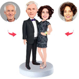 Formal Business Couple Custom Bobblehead With Engraved Text