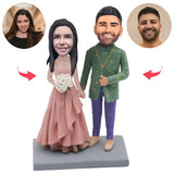 Wedding Dress Couple Custom Bobblehead With Engraved Text