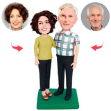 Dress Formally Old Couple Custom Bobbleheads With Engraved Text