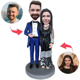 Fashion Happy Couple Custom Bobblehead With Engraved Text