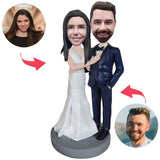 Wife In Husband's Arms Custom Bobblehead With Engraved Text