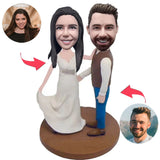 Wedding Gift Happy Couple Custom Bobbleheads Add Text