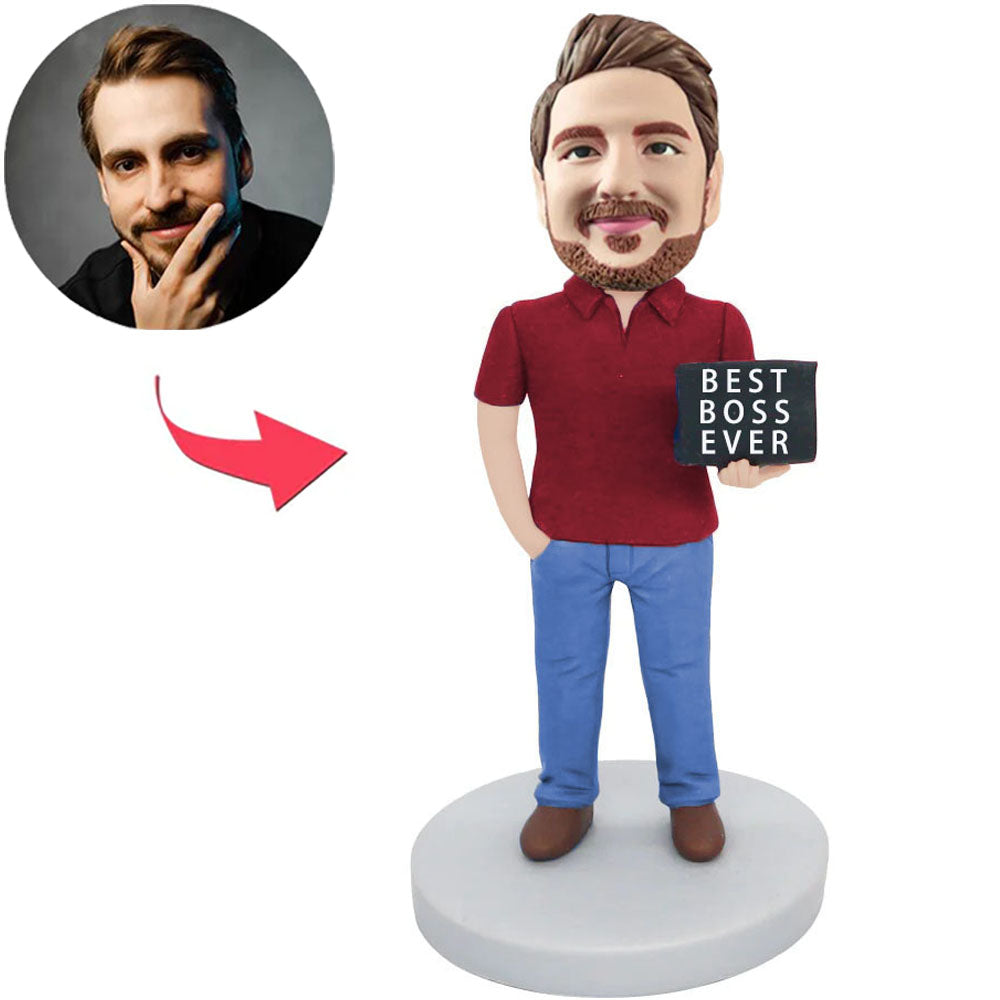Custom Best Boss Ever Bobbleheads With Engraved Text