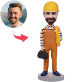 Electrician Holding Wire Custom Bobbleheads Add Text