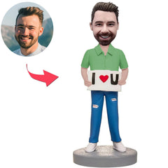 Hold Up Sign I Love You Man Custom Bobbleheads