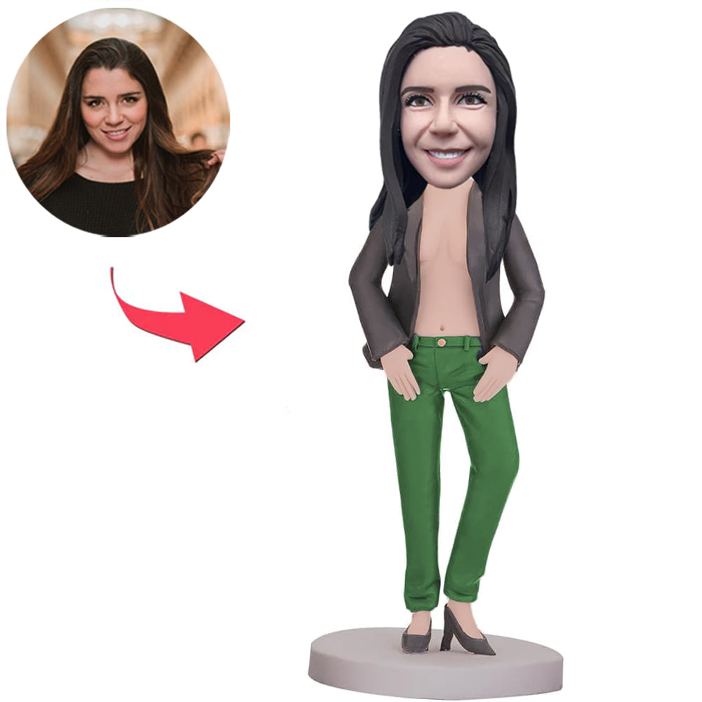 Sexy Woman Open Clothes Custom Bobbleheads Add Text