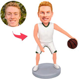 White Suit Basketball Happy Player Custom Bobbleheads Add Text