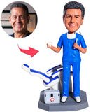 Well Equipped Dentist And Dental Chair Custom Bobbleheads Add Text