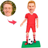 Soccer Red Suit Custom Bobbleheads Add Text