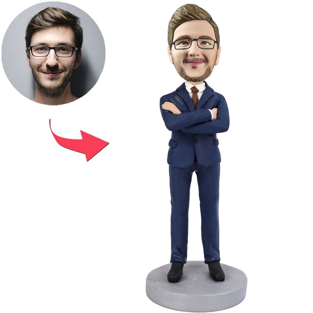 Businessman Custom Bobbleheads With Engraved Text