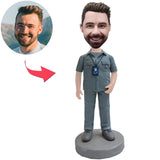 Man With Work Permit Custom Bobbleheads With Engraved Text