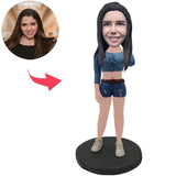 Sexy Woman In Shorts Custom Bobbleheads With Engraved Text