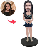 Sexy Beautiful Woman Lift Up Skirt Custom Bobbleheads With Engraved Text