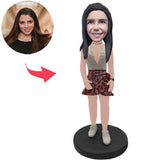 Paris Fashion Beautiful Girl Custom Bobbleheads With Engraved Text