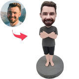 Man With Hands On Shoulder Custom Bobbleheads With Engraved Text