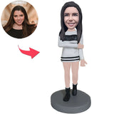 Modern Fashion Female Custom Bobbleheads With Engraved Text