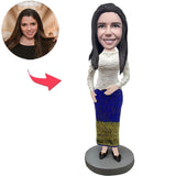Well-dressed Woman Custom Bobbleheads With Engraved Text
