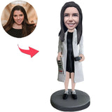 Woman With Microphone Custom Bobbleheads With Engraved Text