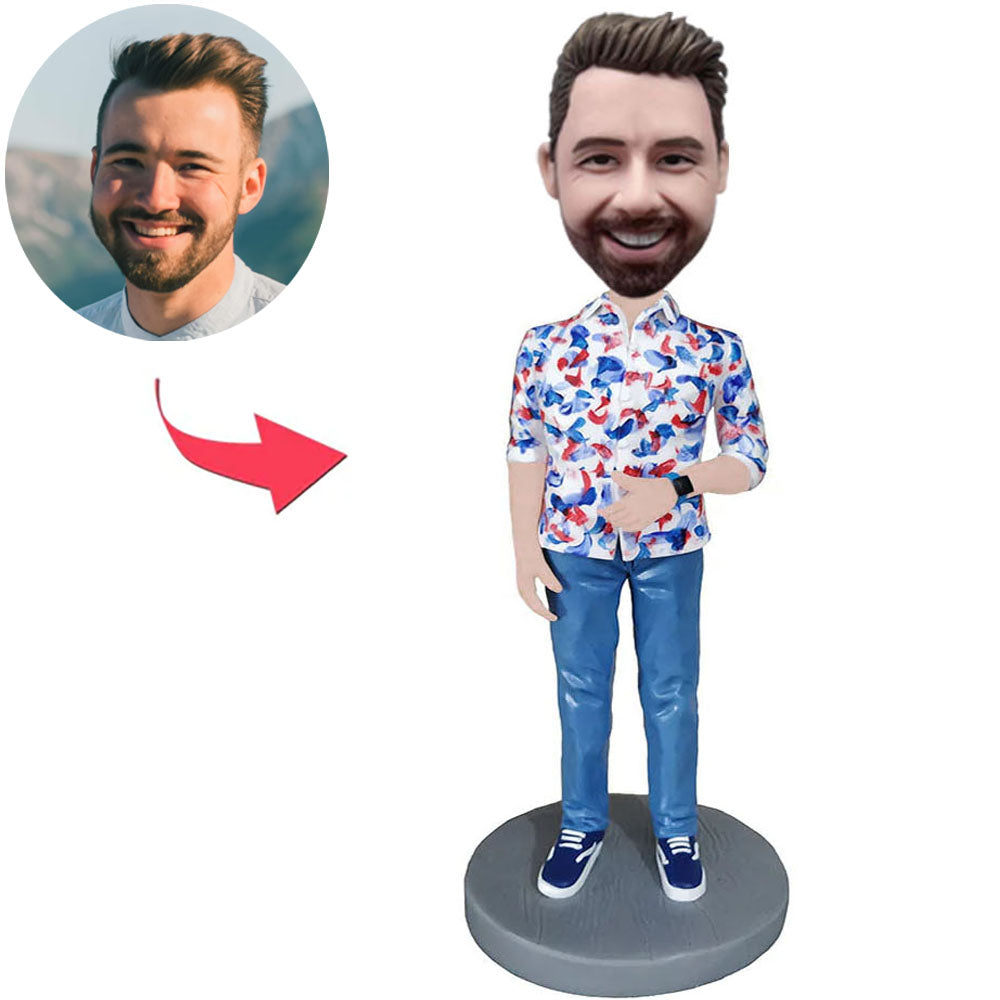 Man in Hawaiian Shirt Custom Bobbleheads