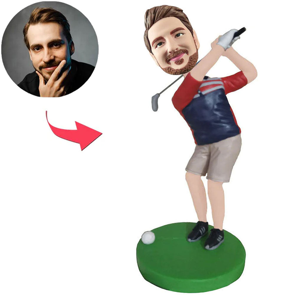 Golfer Man Custom Bobbleheads With Engraved Text