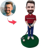Golfer Posing Custom Bobbleheads Add Text