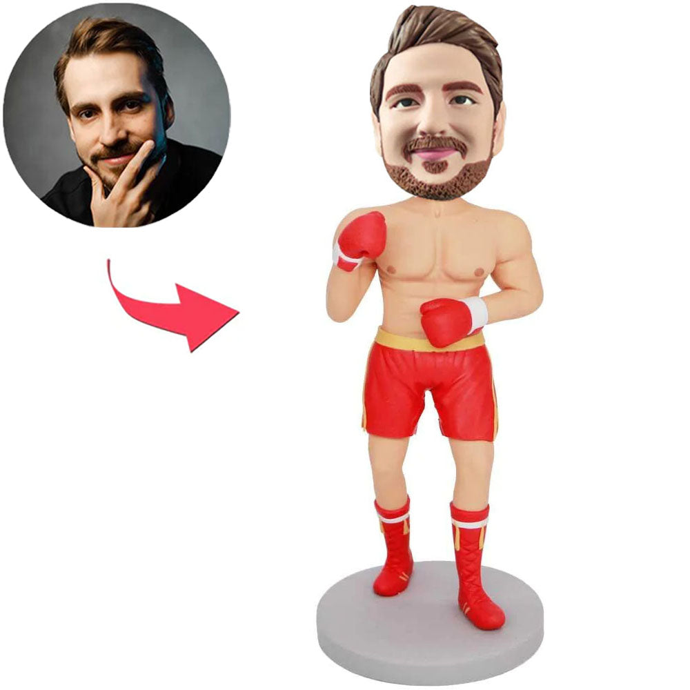 Red Suit Male Boxer Custom Bobbleheads Add Text
