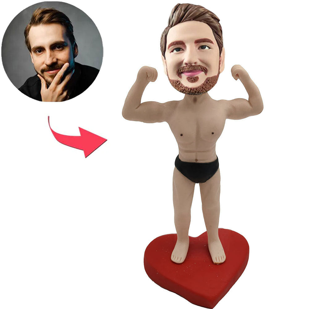 Custom Bobbleheads Cool Fitness Man With Abs Add Text