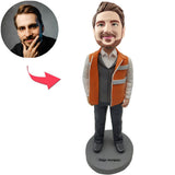 Custom Bobbleheads Sanitation Worker Add Text