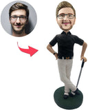 Custom Bobbleheads Golf Stance Add Text