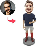 Custom Bobbleheads Man with Thumbs Up Add Text
