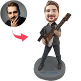 Custom Bobbleheads Rock Star with Super Realistic Guitar Add Text