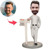 Real Estate Agent Custom Bobbleheads Add Text