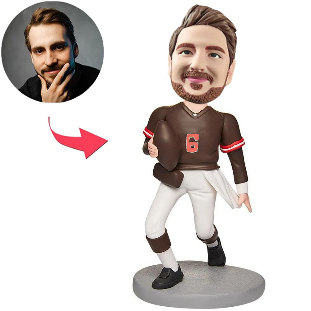 No.6 Rugby Player Custom Bobbleheads Add Text