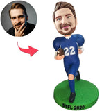 No.22 Blue Suit Rugby Player Custom Bobbleheads Add Text
