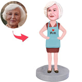 Mom in Apron Custom Bobbleheads With Text