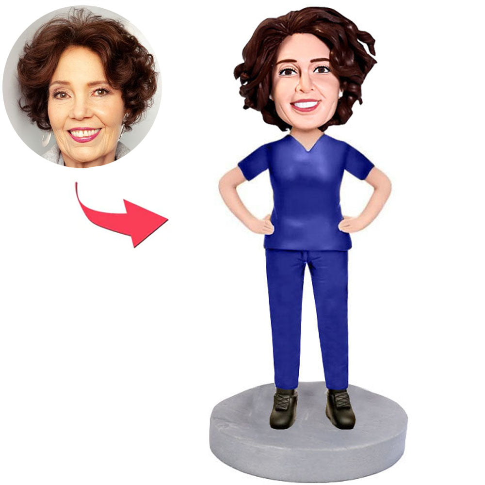 Blue Suit Woman Custom Bobbleheads