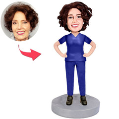 Blue Suit Woman Custom Bobbleheads
