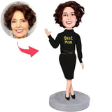 Black Suit Mom Custom Bobbleheads With Text